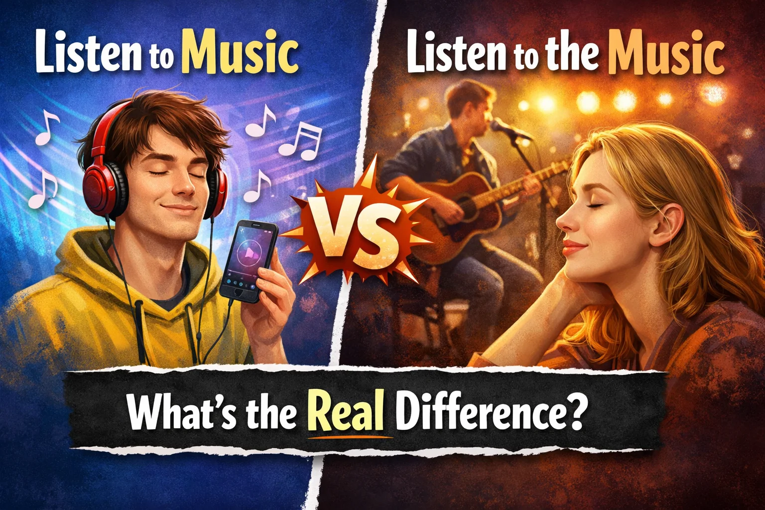 Listen to Music vs Listen to the Music